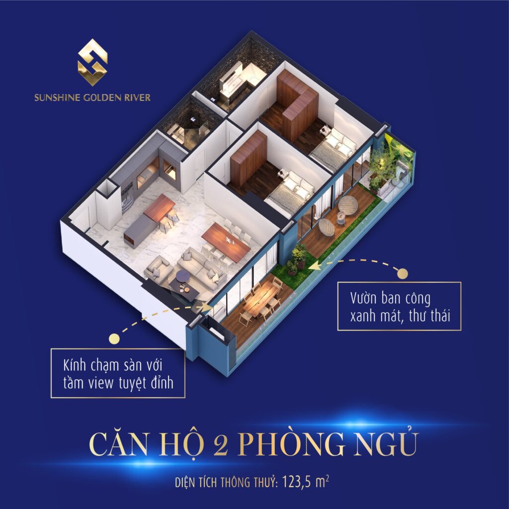 can ho 2 phong ngu sunshine golden river