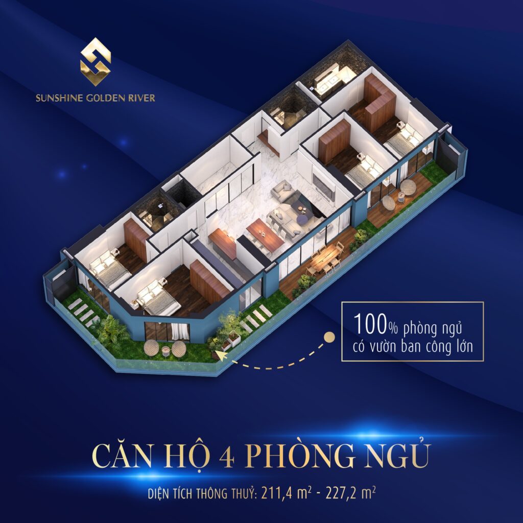 can ho 4 phong ngu sunshine golden river